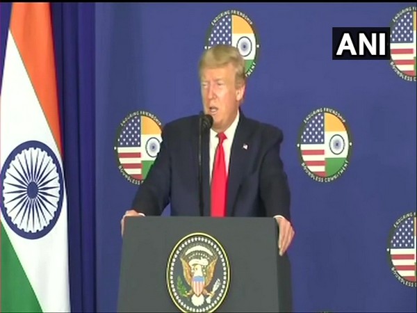 US President Donald Trump addressing media in New Delhi on Tuesday.