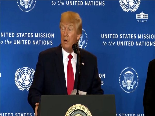 US President Donald Trump at White House press briefing