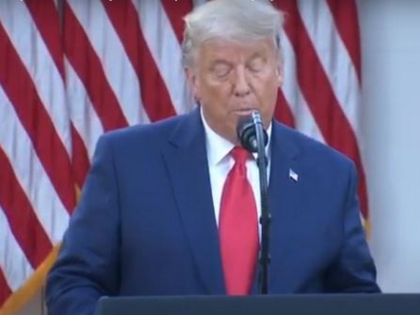 US President Donald Trump speaking from Rose Garden at the White House on Friday (local time).