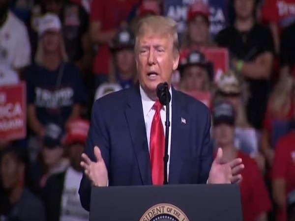 US President Donald Trump addressing the Tulsa rally on Saturday