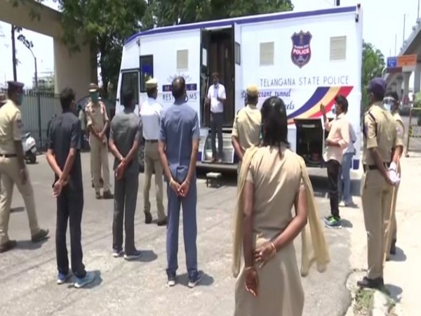 Telangana Police Transport Organisation builds Mobile Disinfectant Chamber for officers to fight COVID-19. Photo/ANI