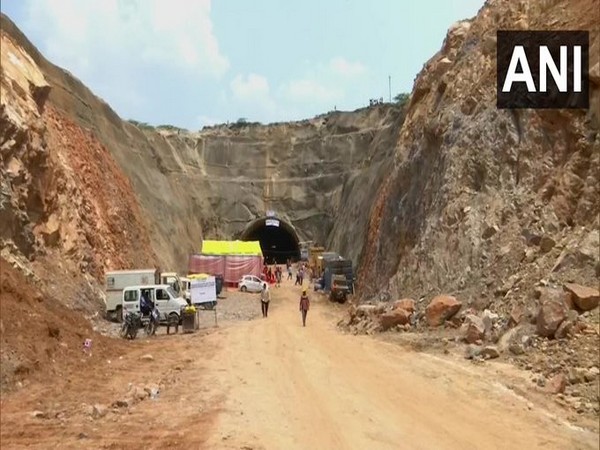 Tunnel breaking ceremony marking the completion of one km tunnel of Western Dedicated Freight Corridor (WDFC) through Aravalli mountain range, near Sohna in Haryana.