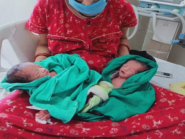 COVID-19 positive woman gives birth to twins in Indore on Saturday. Photo/ANI 