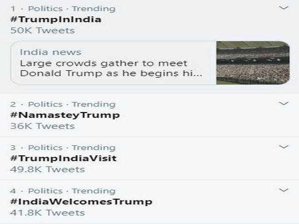 Trump in India trends on Twitter