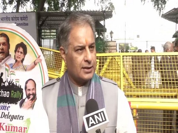 Congress leader Rajeev Tyagi speaking to ANI in New Delhi on Saturday. Photo/ANI