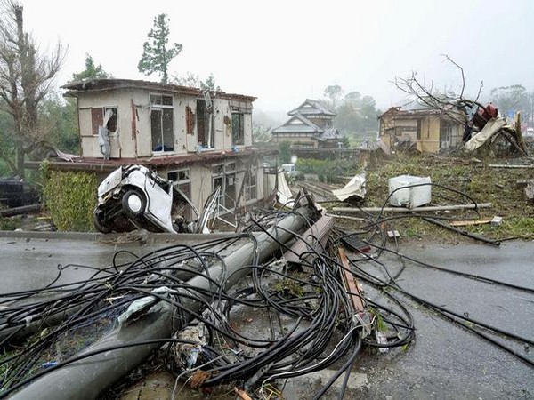 Destruction caused from the strong winds shortly before Typhoon Hagibis made landfall in Japan.