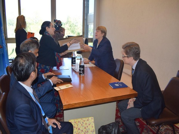 A high-level delegation led by MEA Secretary (East) Vijay Thakur Singh meets UN High Commissioner for Human Rights, Michelle Bachelet in Geneva on Thursday.