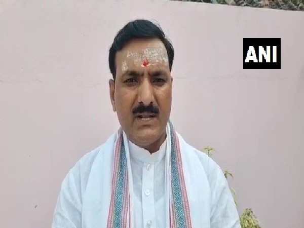 Basic Education Minister Satish Dwivedi in Lucknow (Photo/ANI)