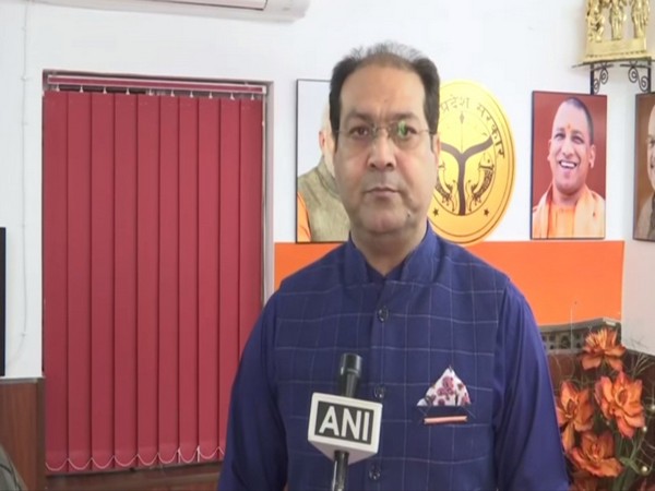 Uttar Pradesh Cabinet Minister Mohsin Raza talking to ANI in Lucknow, UP on Wednesday. Photo/ANI