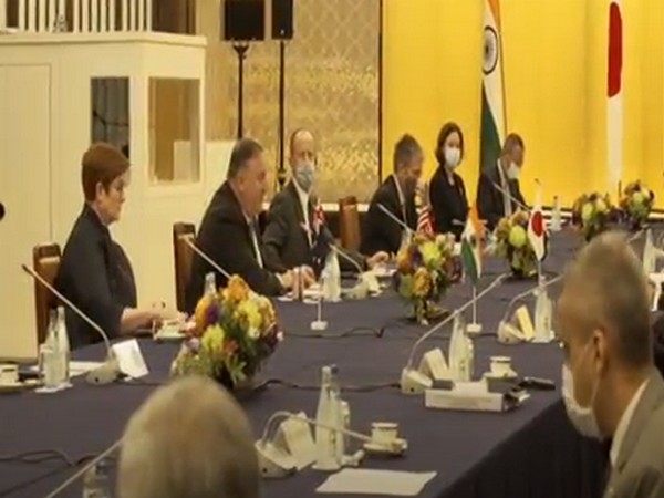 The Foreign Ministers of India, US, Australia and Japan at the second Quad Ministerial Meeting on Tuesday. Photo/ANI