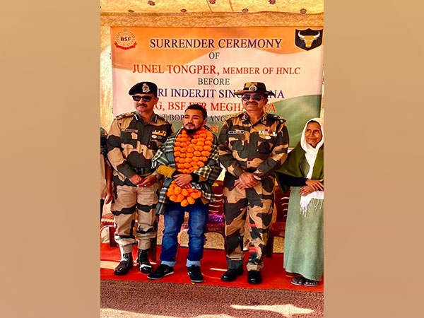 HNLC member surrenders before BSF on Thursday (Photo/ANI)