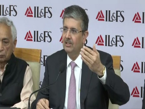 IL&FS chairman Uday Kotak addressing a press conference on Tuesday in Mumbai. Photo/ANI