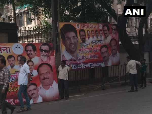 Posters reading 'Chief Minister of Maharashtra only Aaditya Thackeray' were taken off from the Thackeray residence in Mumbai on Thursday. Photo/ANI
