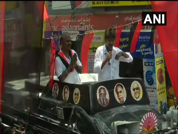 Udhayanidhi Stalin speaking during a roadshow in Chennai on Sunday