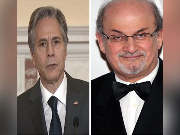 US Secretary of State Anthony Blinken (Left), Author Salman Rushdie (Right)