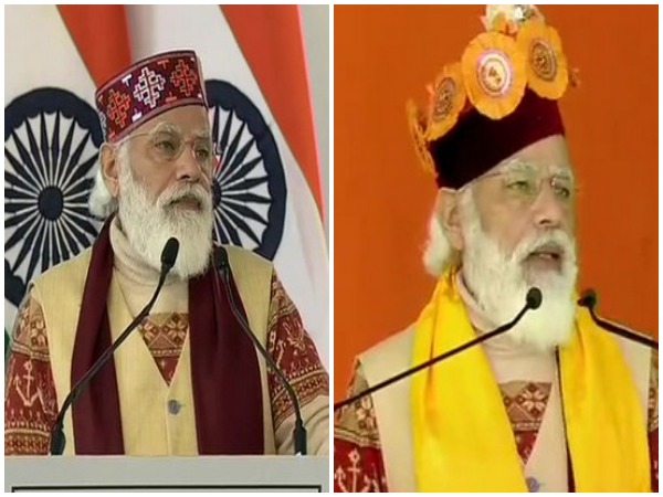 Prime Minister Narendra Modi during his speeches on Saturday. Photo/ANI
