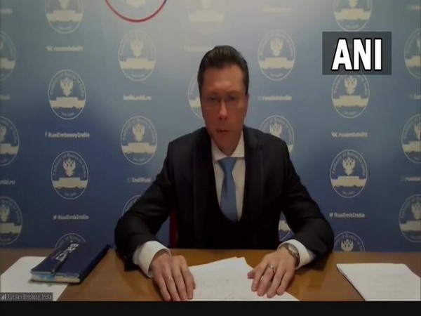 Russian Charge d'Affair Roman Babushkin speaking at an online briefing on Wednesday