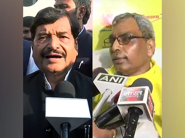Pragatisheel Samajwadi party chief Shivpal Singh Yadav (left), SBSP chief OP Rajbhar (right) (Photo:ANI)
