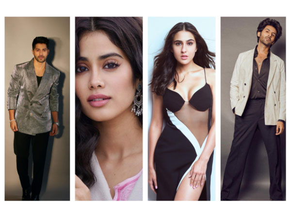 Varun Dhawan, Janhvi Kapoor, Sara Ali Khan and Kartik Aaryan (Image source: Instagram)