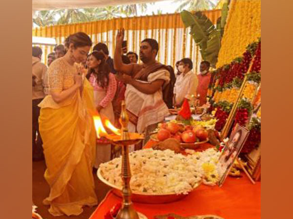 Tamannaah Bhatia at 'Bholaa Shankar' muhurat puja (Image source: Instagram)
