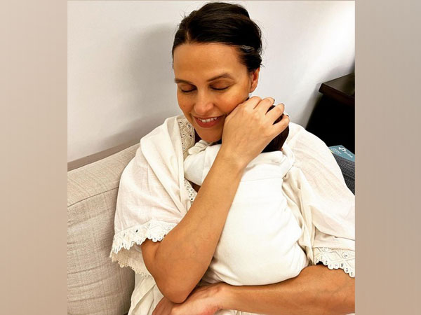 Neha Dhupia with her son (Image source: Instagram)