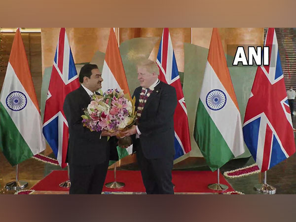 Boris Johnson meets Gautam Adani in Ahmedabad (Photo Credit: Twitter)