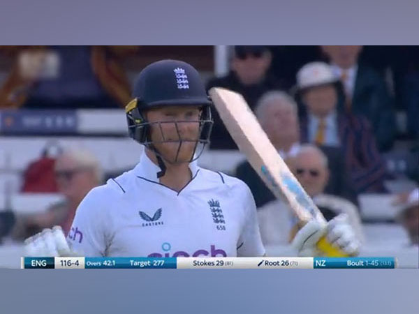 Ben Stokes reacting to the incident. (Photo- ECB Cricket Twitter)
