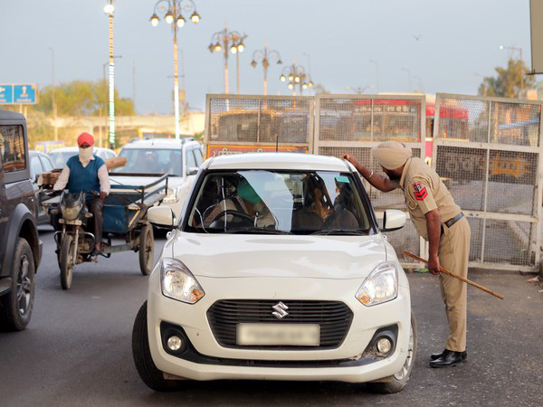Police personnel checking vehicles as police launched an operation to arrest Amritpal Singh (Photo/ANI)