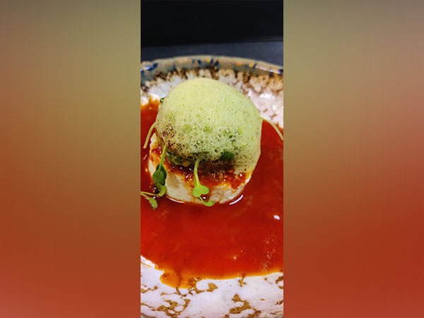 Camel Milk Tofu with Pistachio Foam (Image credit: Nishant Choubey)