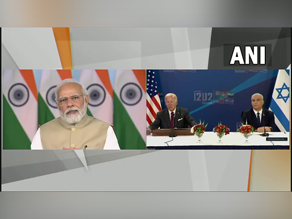 Leaders from Israel, India, the United States and the United Arab Emirates at inaugural I2U2 Group meeting on Thursday