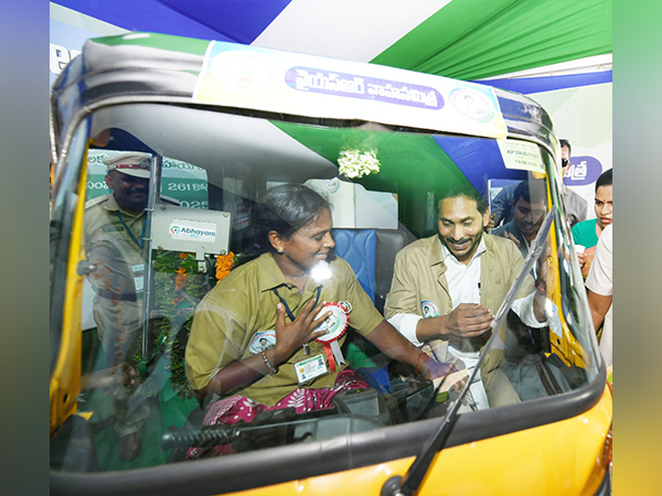 Andhra Pradesh Chief Minister YS Jagan Mohan Reddy promoting the YSR Vahana Mitra scheme (Photo/ANI) 