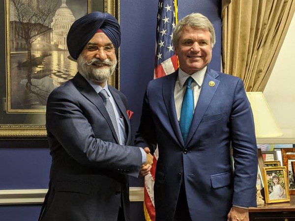 Indian envoy here Taranjit Singh Sandhu meets US congressman Michael McCaul