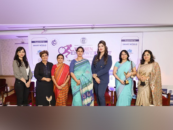 From left, Bhawna Agarwal, Jyotsna Chauhan, Lakshmi Krishnan, Tripti Khanna, Aishwarya Bansal, Prof Sriparna Basu, and Rashmi Ranjan attended the summit as the panelist