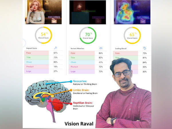 Neuromarketing Brain Map & Image Density evaluation Example with Heat Map