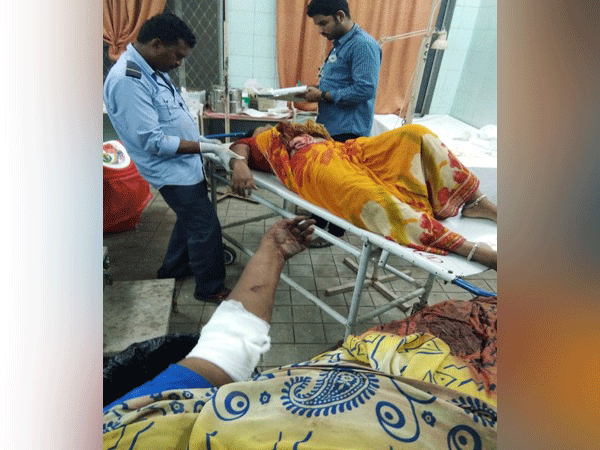 The knife attack victims receiving treatment in Machilipatnam (Photo/ANI)