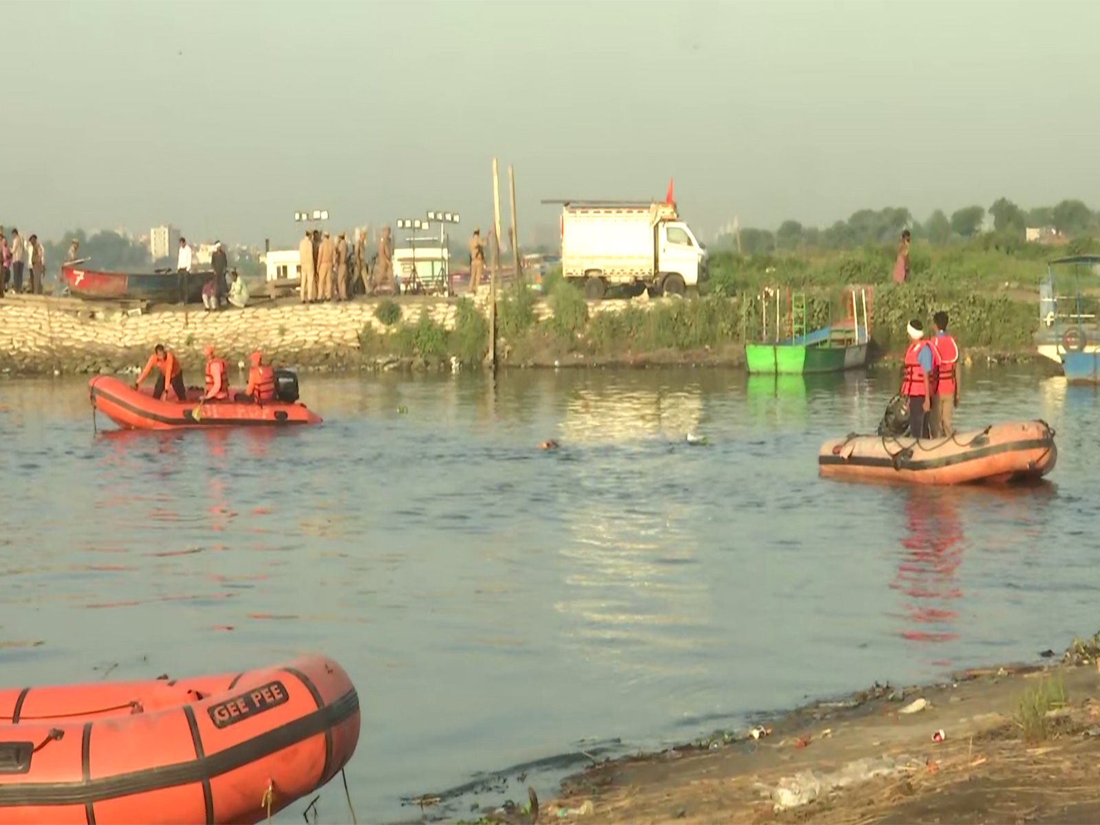 Rescue operations underway after tragic boat capsize in Mathura (Photo/ANI)