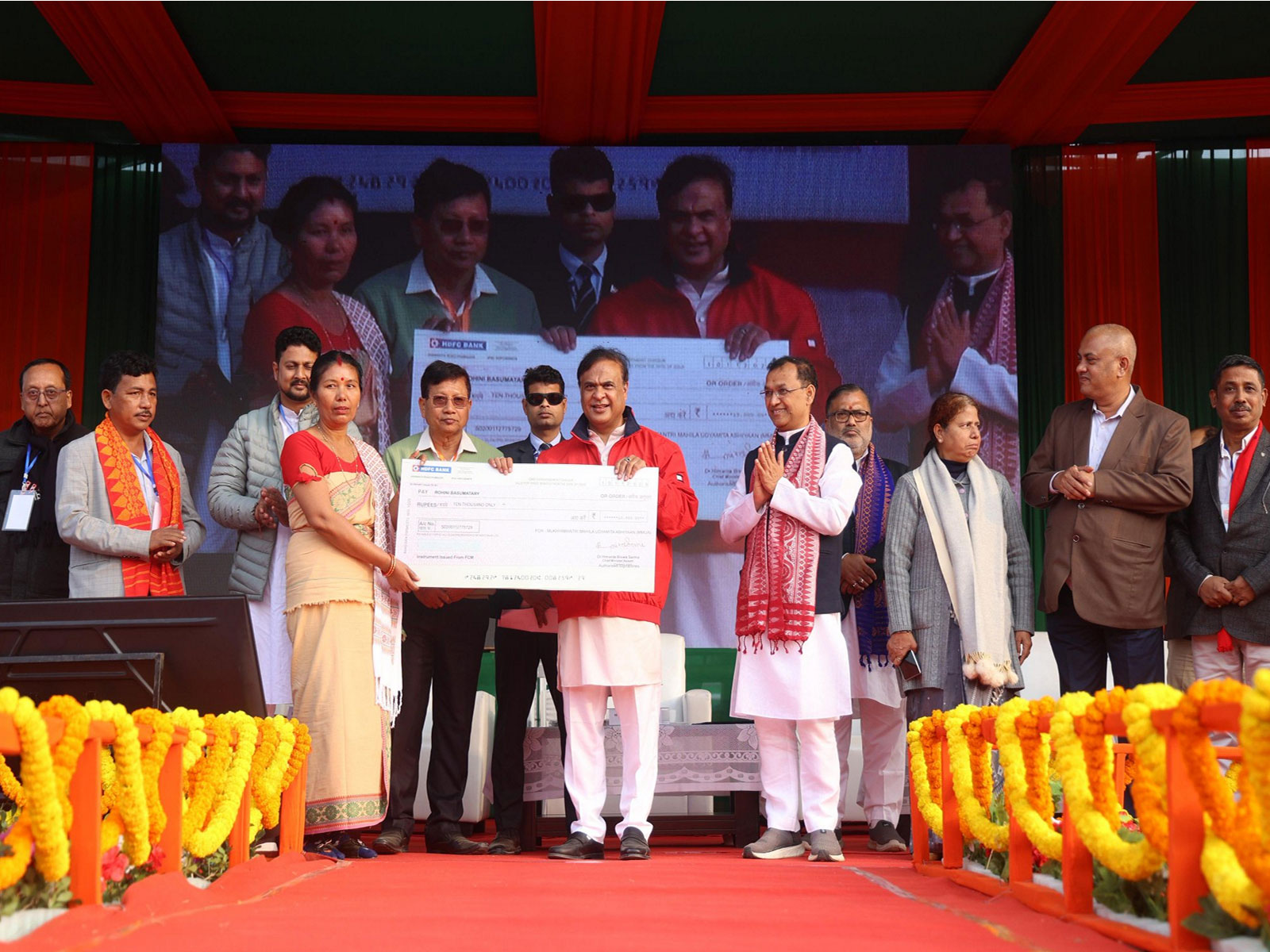 Assam CM launches distribution of MMUA cheques for women. (Photo/X@himantabiswa)