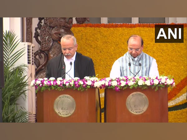 Justice Satish Chandra Sharma taking oath as Chief Justice of the Delhi High Court on Tuesday. Photo/ANI