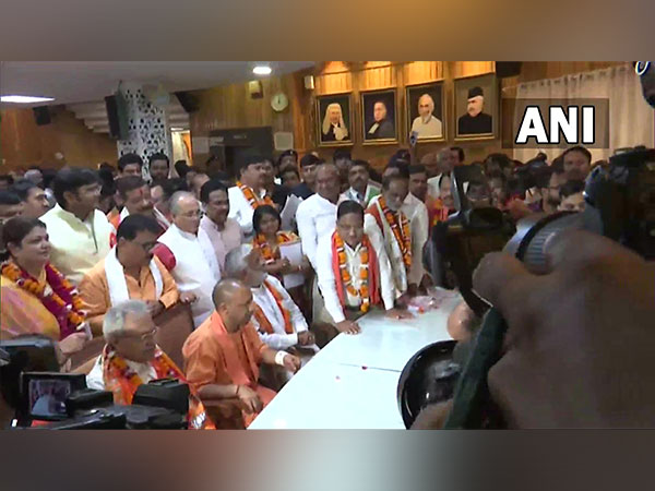 Uttar Pradesh BJP candidates file nomination for Rajya Sabha polls. (ANI/photo)