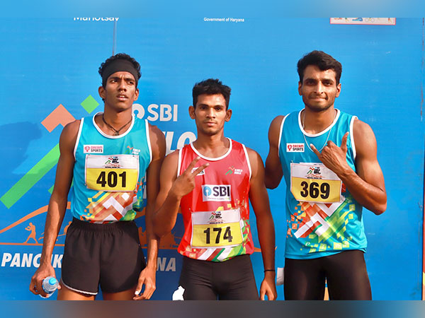 Haryana's Mohit after winning gold in Boys 110 metres hurdles (Image: SAI/MYAS)