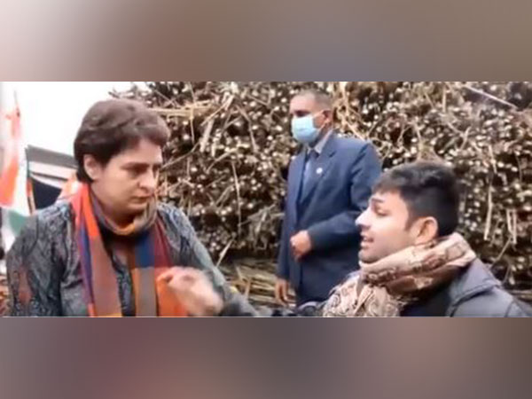 Screengrab from the video shared by Priyanka Gandhi on Twitter. 