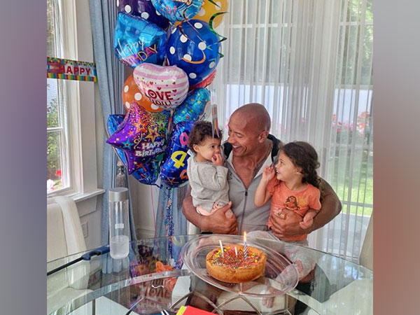 Dwayne Johnson with his daughters, Image Courtesy: Instagram