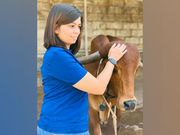 Sheetal Bhatt, Director, G.O.D Cafe with Gir Cow