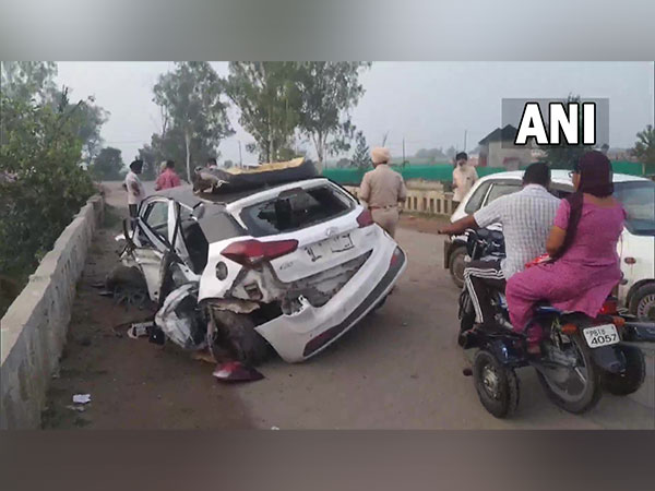 Visual of the car's condition post the Gurdaspur accident (Photo: ANI Twitter) 