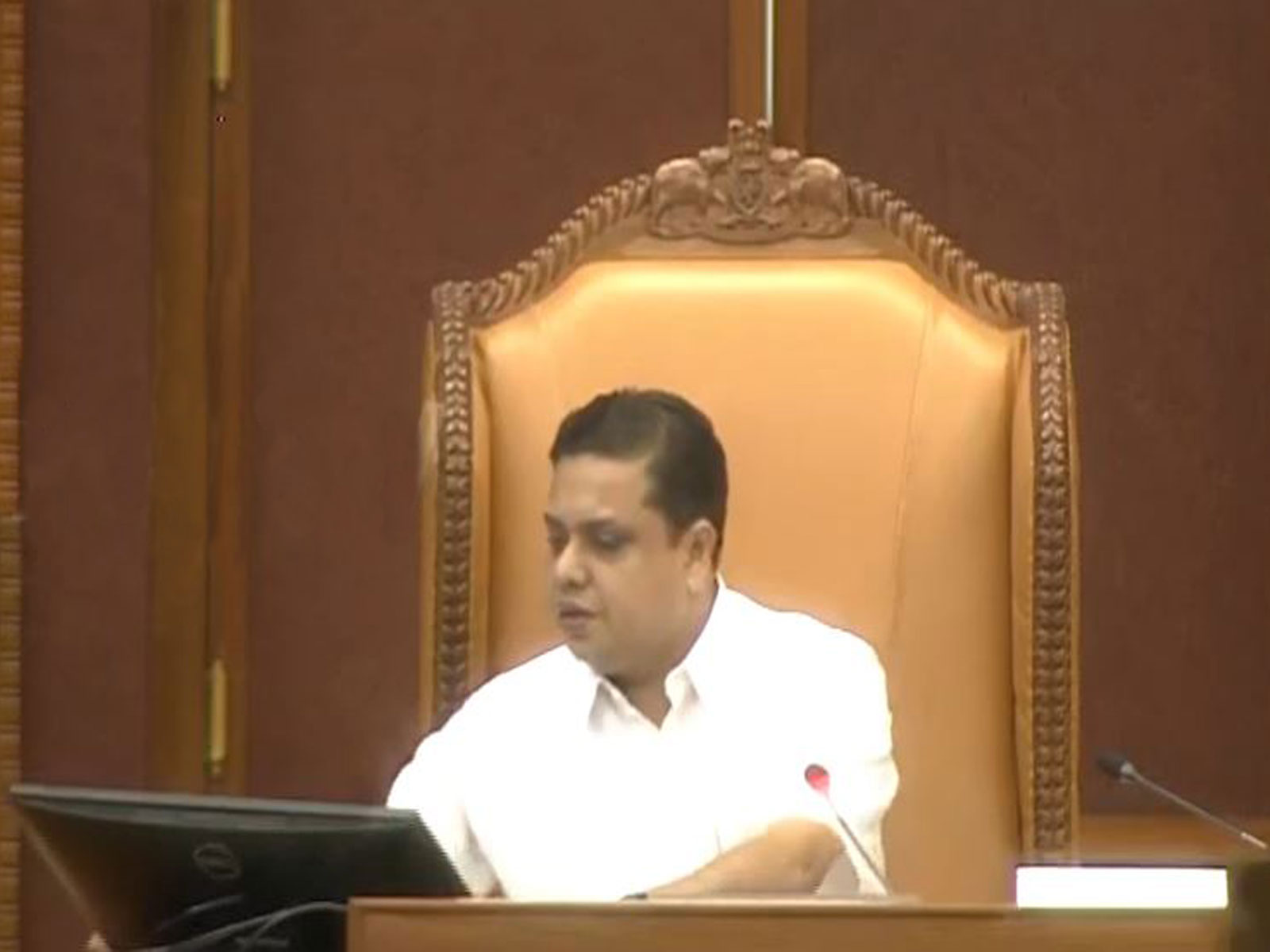Speaker A N Shamseer (Photo/screengrab fromKerala Legislative Assembly)
