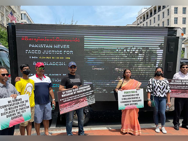 Visuals of HRCBM protest outside White House (Photo/Twitter)