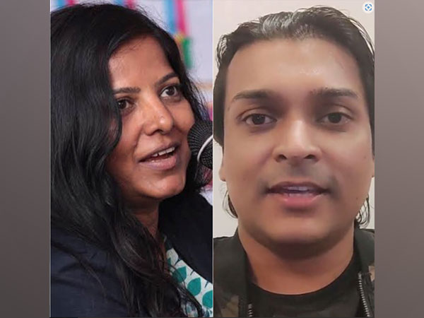 Filmmaker Leena Manimekalai and activist Rahul Easwar (Image Source: Twitter)