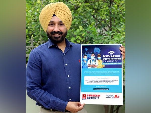 Satnam Singh Sandhu, Chancellor of Chandigarh University launching the Special Scholarship Scheme for the wards of COVID-19 Warriors