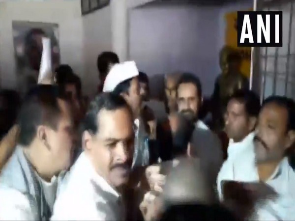 Congress wrokers created ruckus in party office in Patna on Thursday to protest against denial of ticket to former MP Nikhil Kumar. Photo/ANI