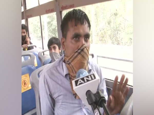 Dinesh Lal, one of the migrant workers speaking to ANI on Tuesday. (Photo/ANI)